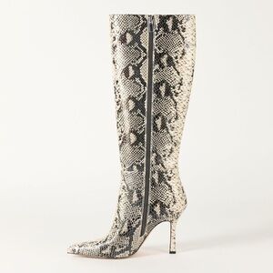 The Drop ‘Gemini’ Tall Heeled Boot, Natural Snakeskin NEW size 6.5